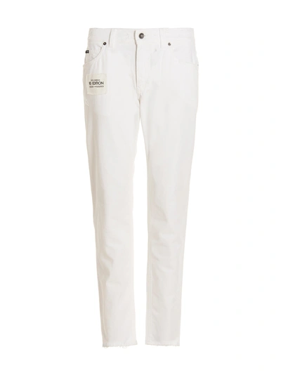 Dolce & Gabbana Baggy-fit Re-edition Jeans In Destroyed Denim In White