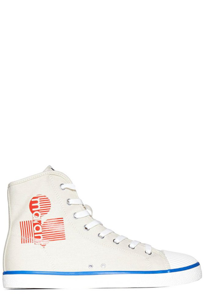 Isabel Marant Beenken High-top Canvas Sneakers In White