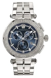 Versace Greca Bracelet Watch, 45mm In Silver/ Blue