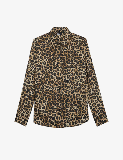 The Kooples Leopard-print Silk Shirt In Leo01