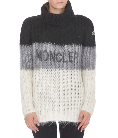 Moncler Jumper In White Grey Black