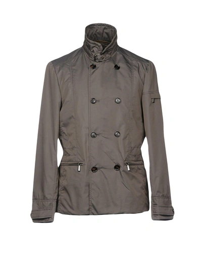 Moorer Double Breasted Pea Coat In Grey