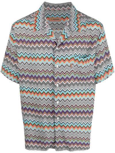 Missoni Chevron-print Short-sleeved Shirt In Multicolor