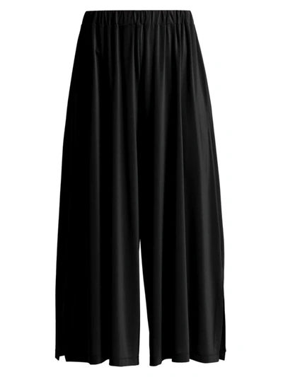 Issey Miyake Jersey Drape Wide-leg Pants In Black