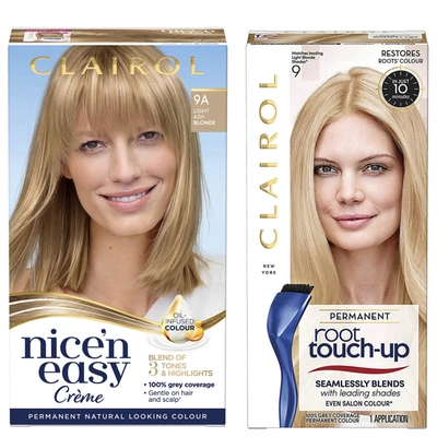 Clairol Nice' N Easy Permanent Hair Dye And Root Touch Up Duo (various Shades) - 9a Light Ash Blonde/9 Light In 9a Light Ash Blonde/9 Light Blonde