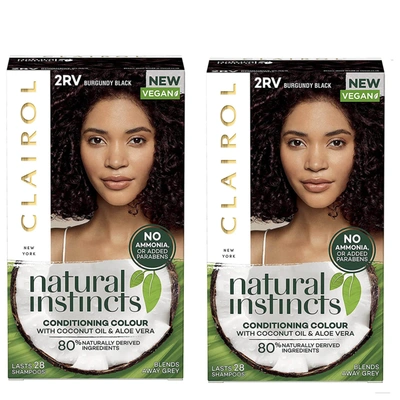 Clairol Natural Instincts Semi-permanent No Ammonia Vegan Hair Dye Duo (various Shades) - 2rv Burgundy Black
