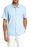 Tommy Bahama St Lucia Fronds Silk Camp Shirt In Light Sky