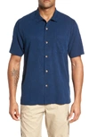 Tommy Bahama St Lucia Fronds Silk Camp Shirt In Navy