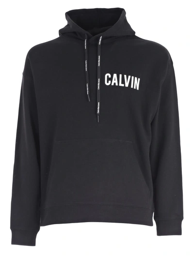 Calvin Klein Jeans Est.1978 Calvin Klein Oversized Logo Hoodie In Ck Black