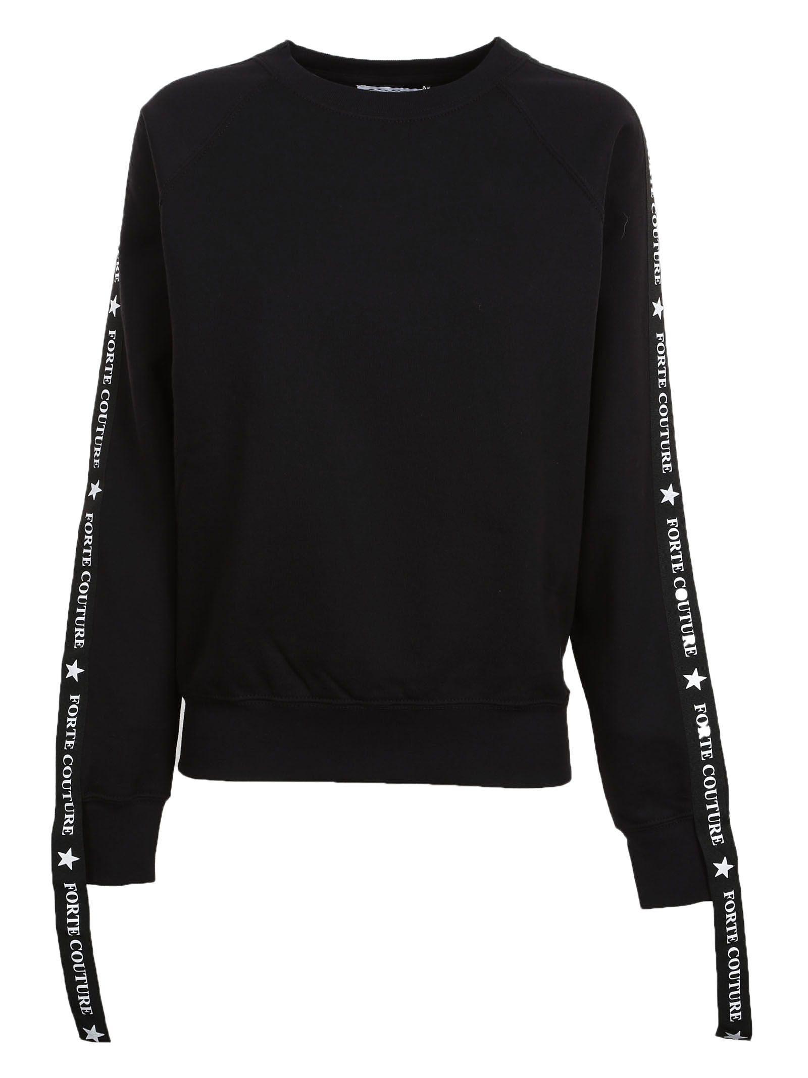 Forte Couture Logo Banded Sweatshirt In Black | ModeSens