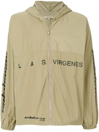 Yeezy Calabasas Printed Hooded Shell Jacket In Military Stone | ModeSens