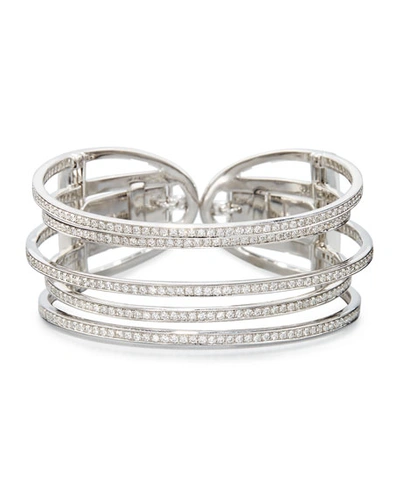 Nini Collection 18k White Gold & Diamond Five-row Cuff Bracelet