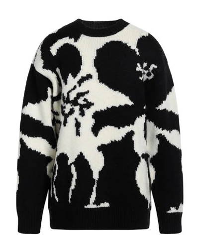 Dries Van Noten Jacquard Wool Crewneck Sweater In Black