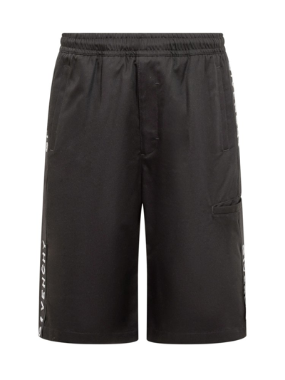 Givenchy Logo-tape Track Shorts In Black
