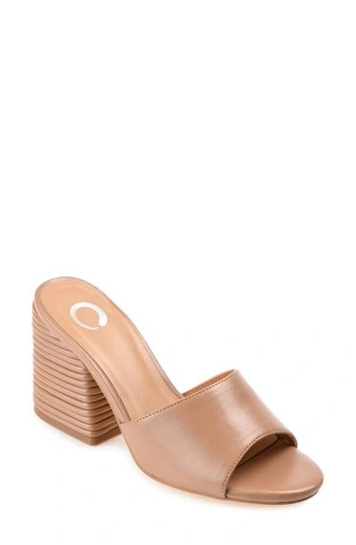 Journee Collection Leslee Peep-toe Pump In Camel