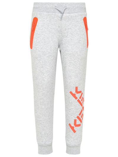 Kenzo Kids' Cross Logo-print Track Trousers In Grey