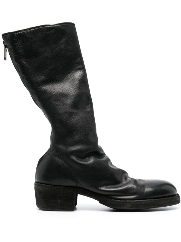 Guidi crinkled-effect ankle boots - Black