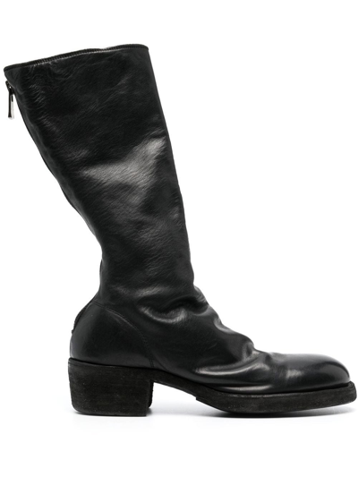 Guidi 40mm 9089 Zip-up Leather Ankle Boots In Black