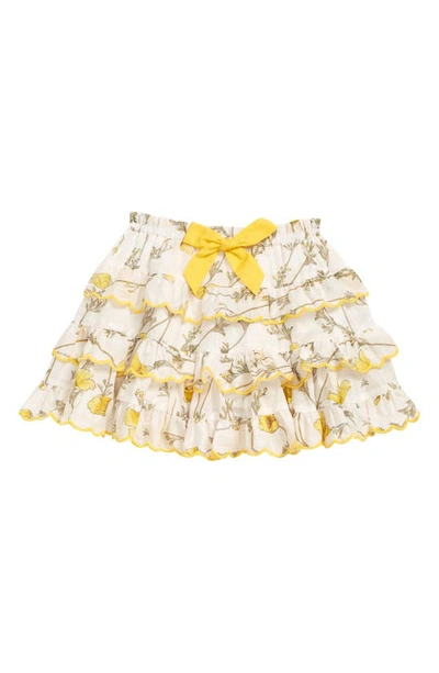 Zimmermann Kids' Poppy Printed Ruffled Cotton Skirt In Multicolor