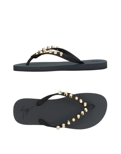 Giuseppe Zanotti Flip Flops In Black