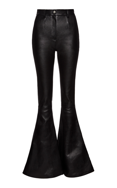 Magda Butrym High-rise Flared Leather Pants In Black