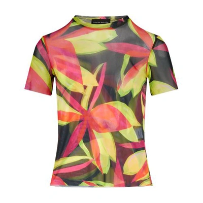 Louisa Ballou Multicolor Beach T-shirt In Electric Pink Flower