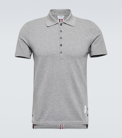 Thom Browne Gray Cotton Polo In 055 Lt Grey