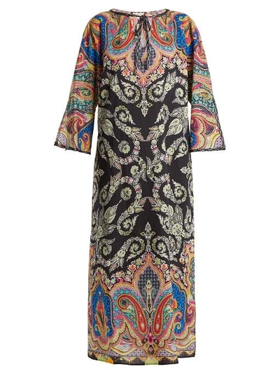 Etro Mixed Print Beach Cover-up In Black Multi