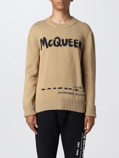 Alexander Mcqueen Cotton Sweater In Beige
