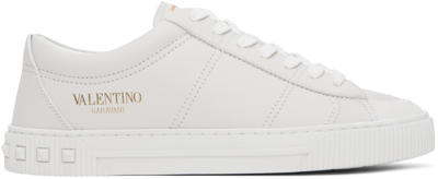 Valentino Garavani Leather Cityplanet Sneakers In White