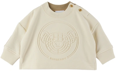 Burberry Baby Off-white Thomas Bear Sweatshirt In Ivory