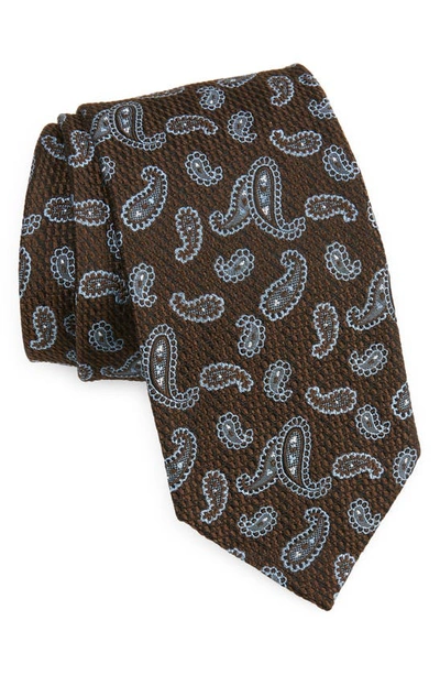 Zegna Ties Paisley Silk Tie In Brown