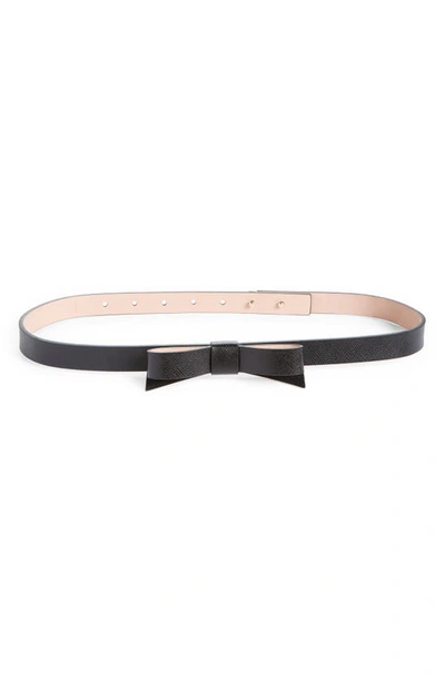 Kate Spade Bow Belt In Black/ Gold