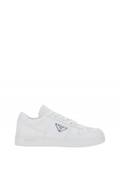 Prada Leather Sneaker In White