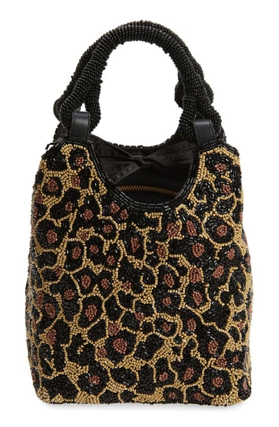 Staud Beaded Tote In Leopard