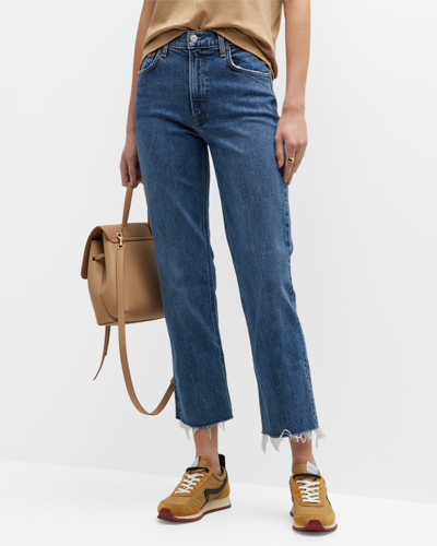 Agolde Riley High-rise Straight Cropped Jeans In Sphere