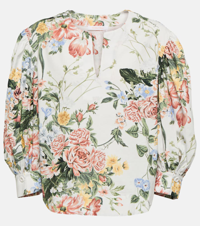 See By Chloé Floral-print Balloon Sleeve Blouse In Multicolor White 1