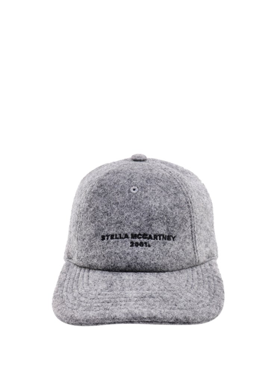 Stella Mccartney Embroidered Logo Felt Baseball Cap In Grey (grey)