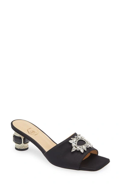 Nalebe Women's Reflections Aurum 55mm Crystal-embellished Silk Mules In Black