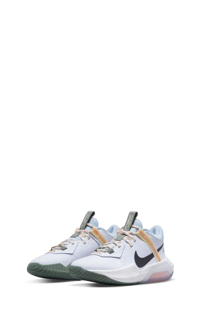 Nike Air Zoom Crossover Big Kids' Basketball Shoes In White,coconut Milk,safety Orange,black