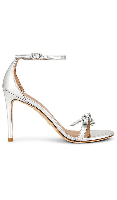 Stuart Weitzman Nudist Crystal-bow Sandals In White