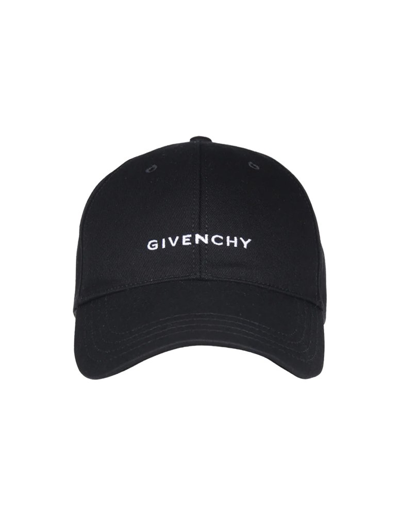 Givenchy Logo-embroidered Canvas Cap In Black