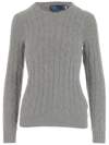 Polo Ralph Lauren Cable Knit Jumper In Battalion Grey Heather