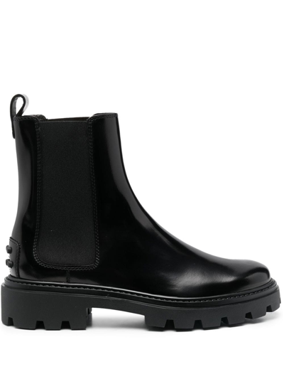 Tod's Studded Chelsea Boots In Black