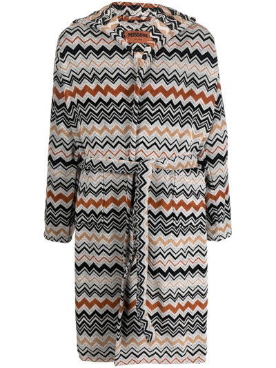 Missoni Zigzag Bernard Hooded Robe (medium) In White