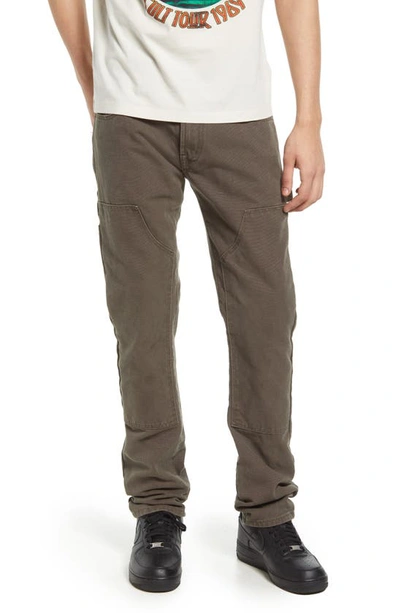 Cult Of Individuality Rocker Slim Rigid Straight Leg Carpenter Pants In Army Green