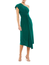 Mac Duggal One-shoulder Jersey Midi-dress In Emerald