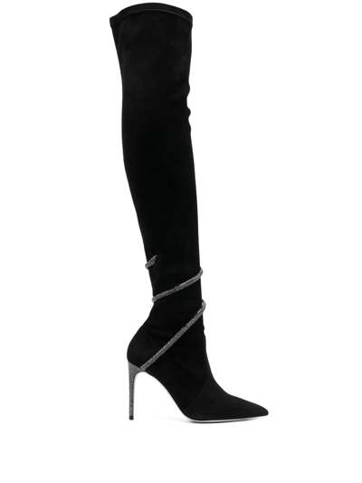 Snake over the hot sale knee boots