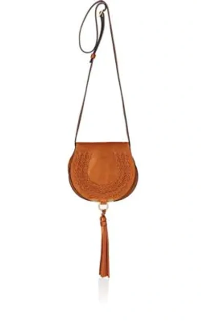 Chloé Marcie Small Suede Crossbody Bag In Canyon Sunset