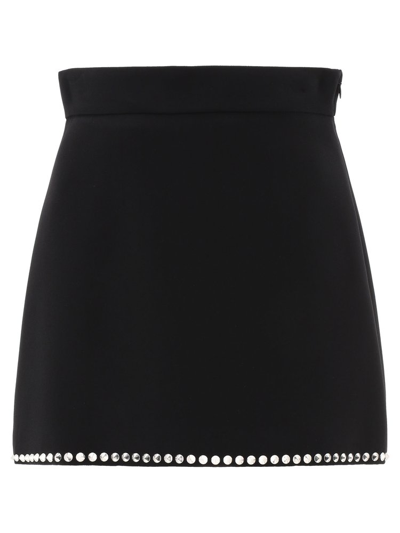 Miu Miu Stud Embellished Mini Skirt In Default Title